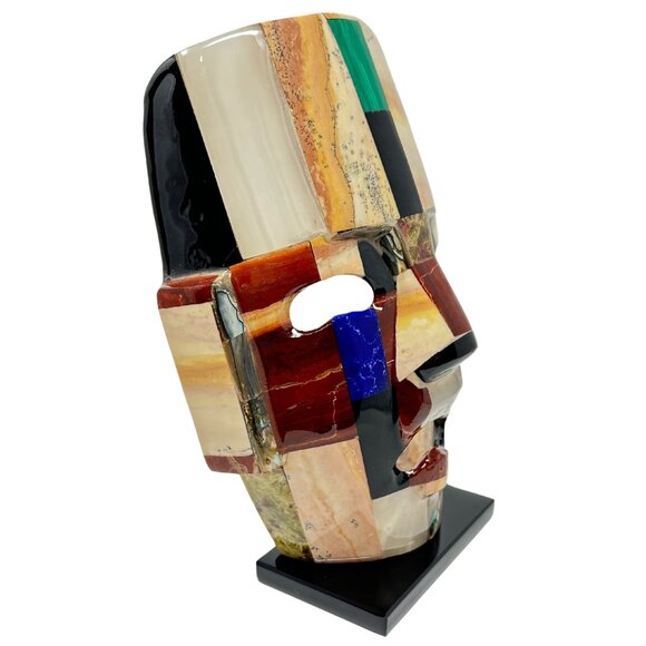 Unique Artistic Face Statue Vintage Art Colourful Statue - Picture 2 of 6